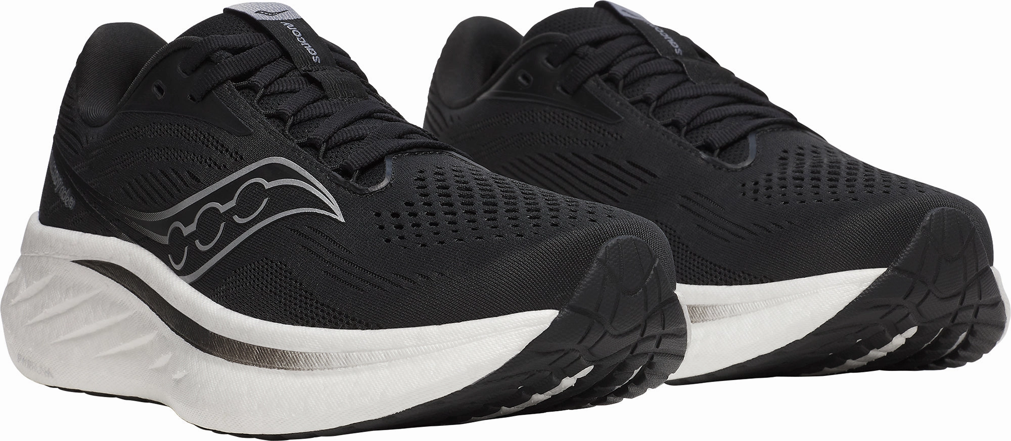Shoes Saucony Saucony Ride 18 WIDE FIT Womens Running Shoes - Black