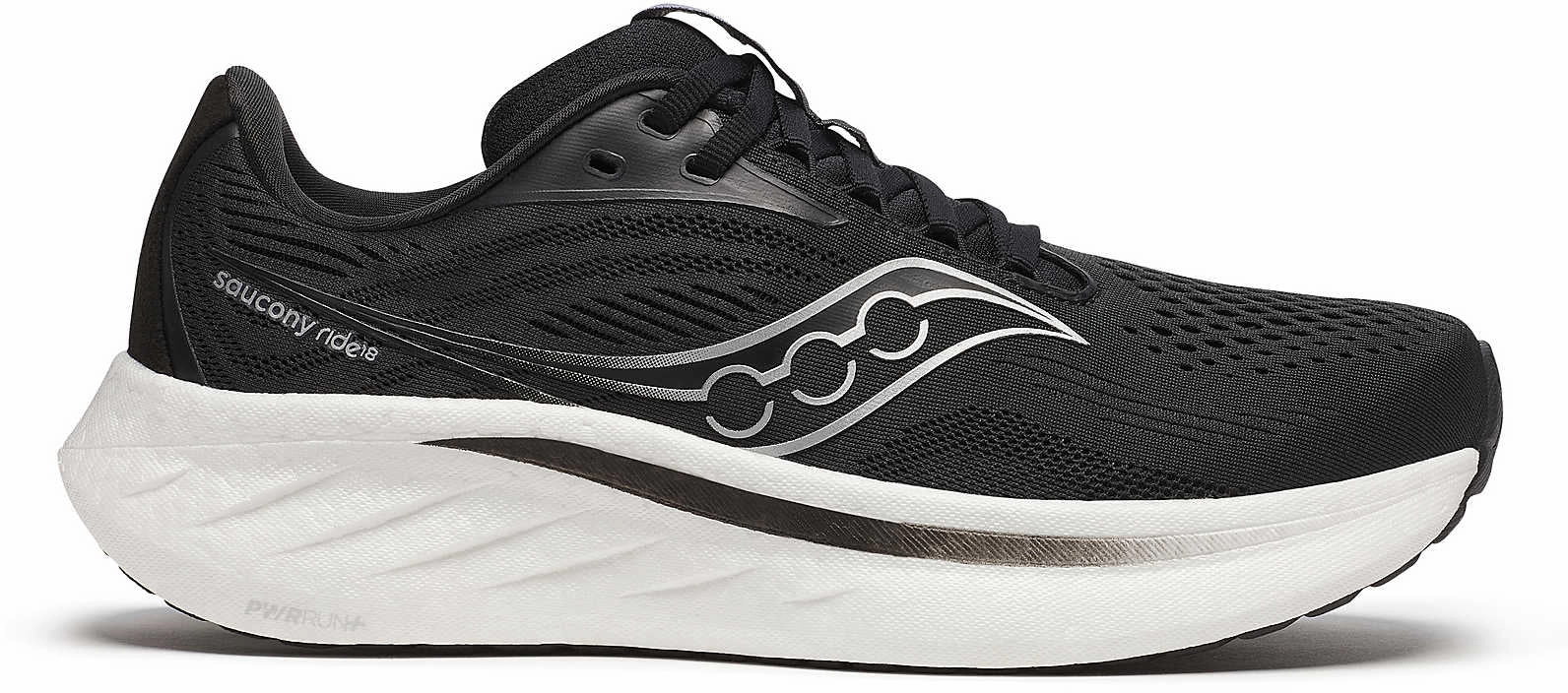 Shoes Saucony Saucony Ride 18 WIDE FIT Womens Running Shoes - Black