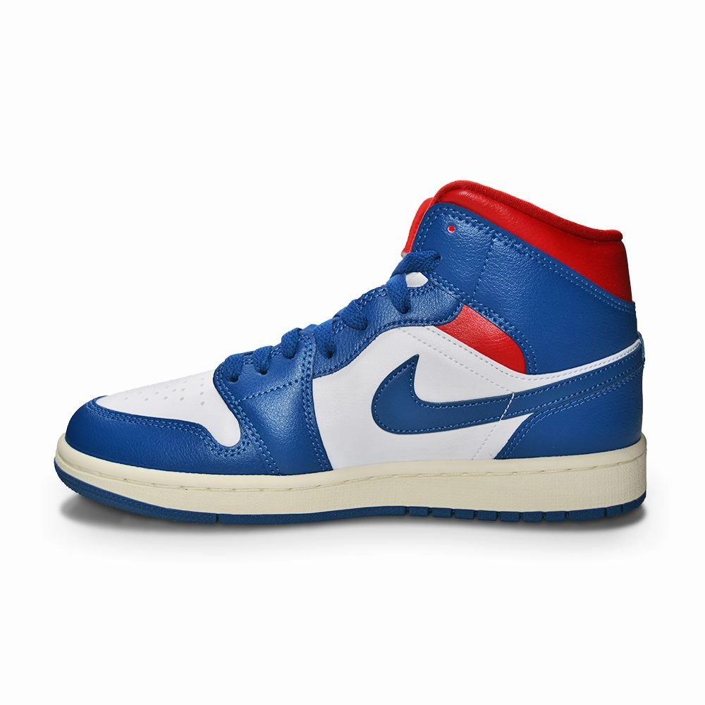 Womens Nike Air Jordan 1 Mid - BQ6472 146 - White French Blue Gym Red Sail