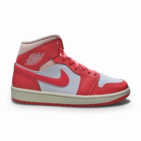 Womens Nike Air Jordan 1 Mid - BQ6472 186 - White Pink "Strawberries and Cream"