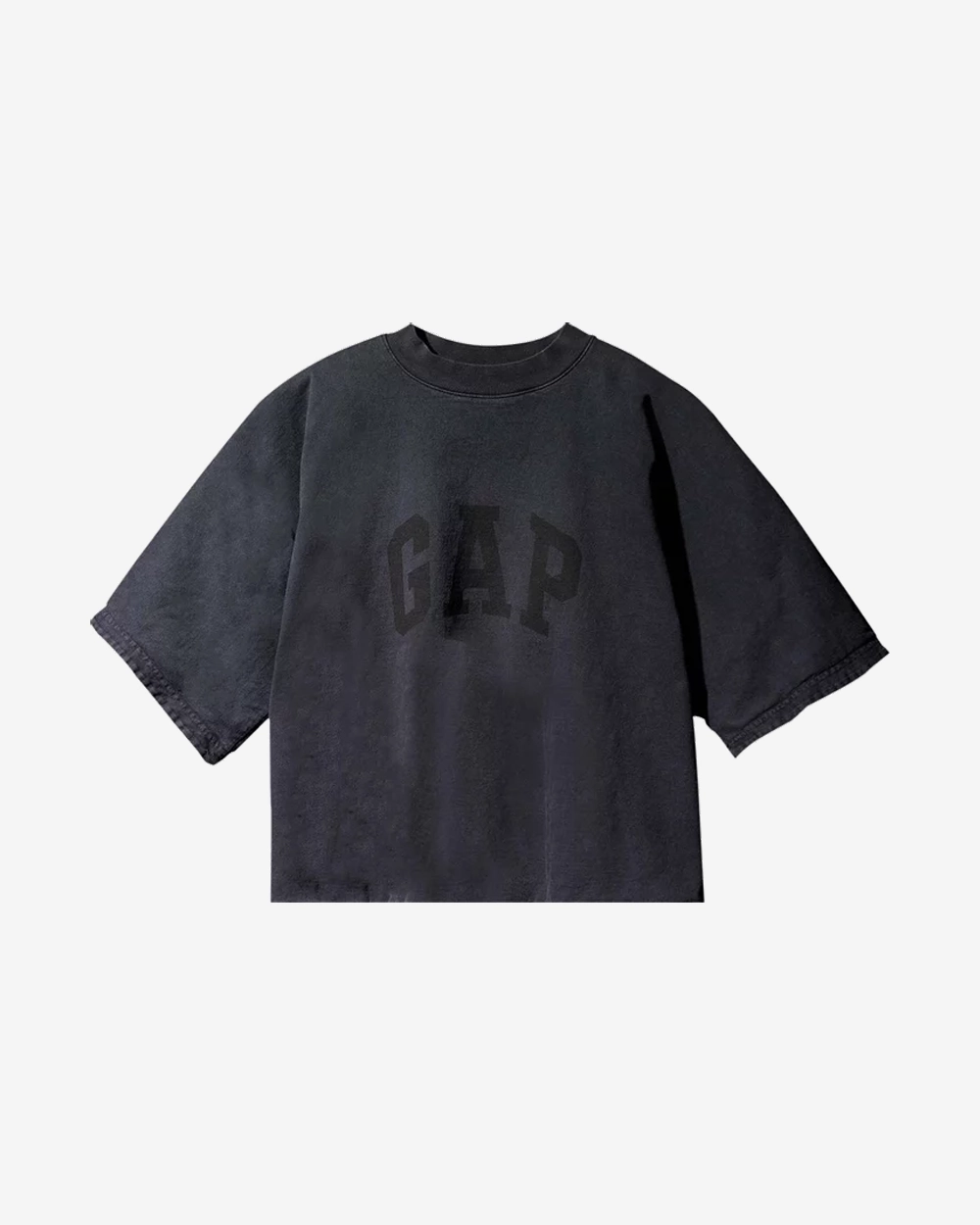 YEEZY GAP ENGINEERED BY BALENCIAGA DOVE 3/4 SLEEVE WASHED BLACK NO SEAM TEE