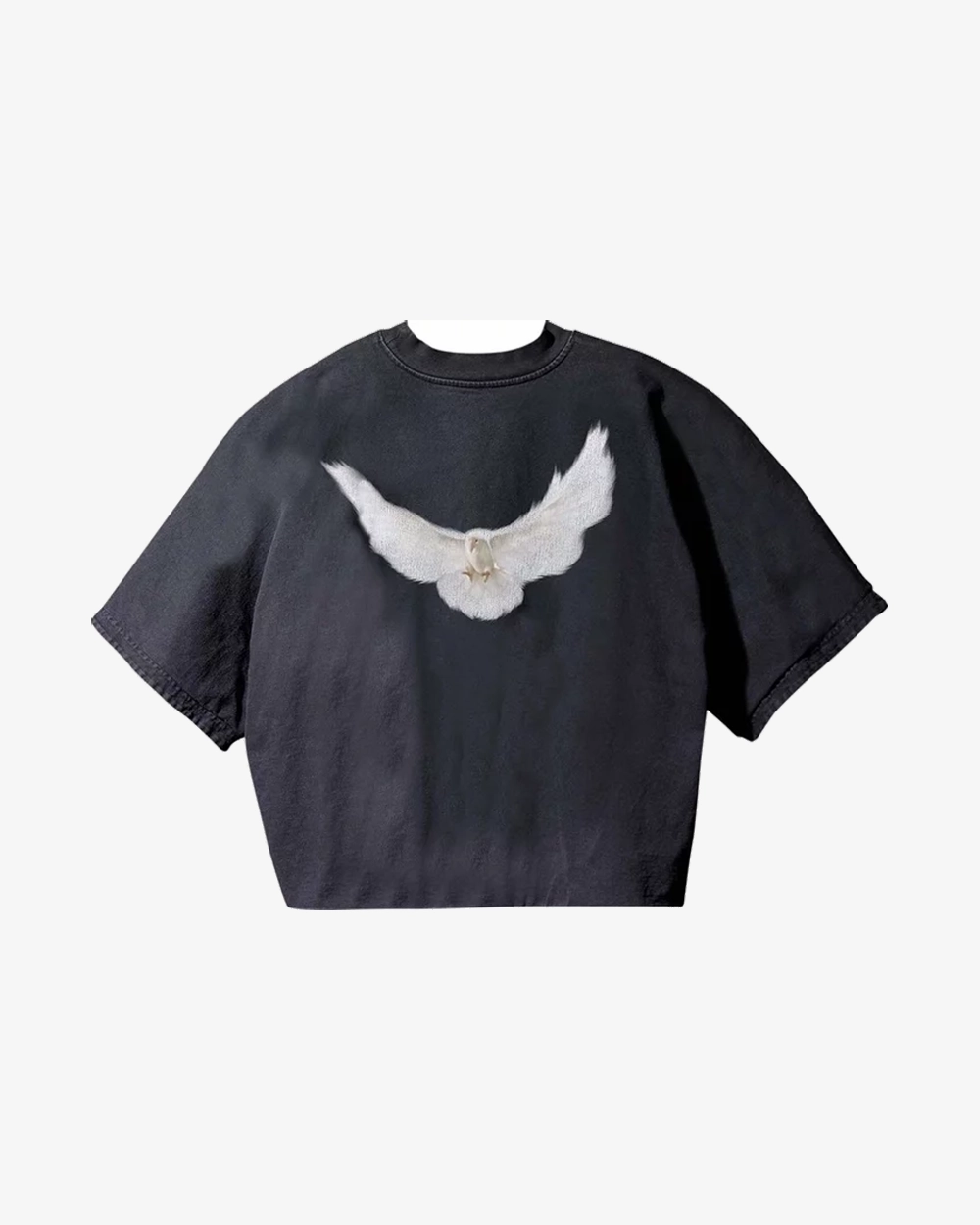 YEEZY GAP ENGINEERED BY BALENCIAGA DOVE 3/4 SLEEVE WASHED BLACK NO SEAM TEE